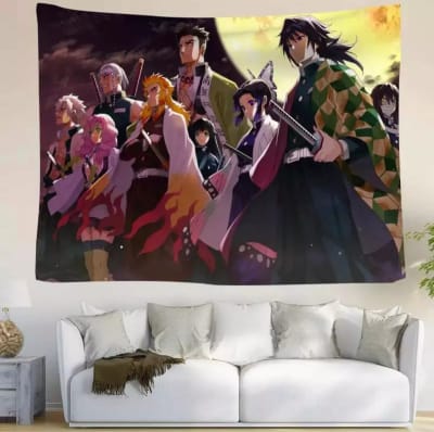 Tela De Fondo Demon Slayer Decoración 150x100 Cm (g) Pilares1