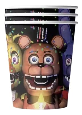 Set 10 Vasos Fiesta Genérica Five Night At Freddy's Para Kit1