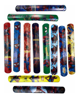 Pack 12 Pulseras Fiestas Cumpleaños Niños Diseño Spider Man1