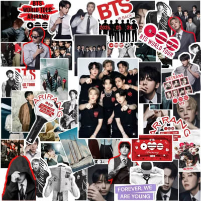 50 Stickers Arirang World Tour Bt21 Kpop Pegatinas 4,5 Cm1