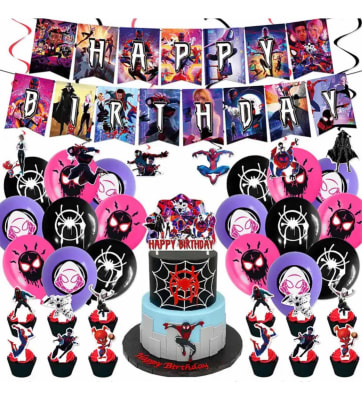 Kit Globos Cumpleaños Decoración Spider Man Mile Morales1