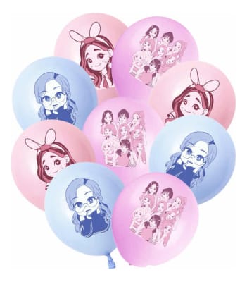 Pack 12 Globos Látex Twice K-pop Animados Dibujos Decoración1