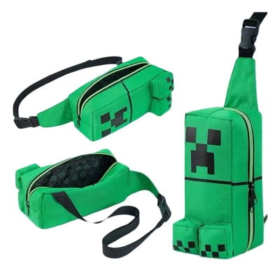 Bolso Cruzado Banano Dieño Creeper Miencraft Calidad1