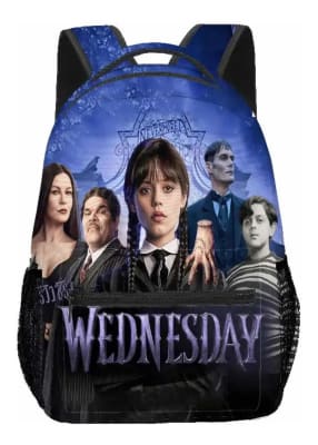 Mochila Escolar Diseño Merlina Familia Addams Wednesday1