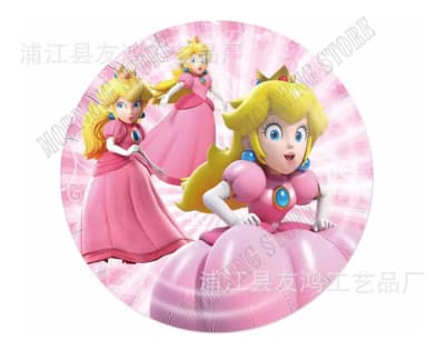 Pack 10 Platos Cumpleaños Princesa Peach 23 Cm Movie Bross1