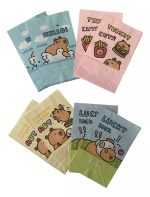 Pack 8 Bolsitas Diseño Capibara Dulces Cumpelaños Cotillon
