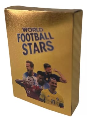 55 Cartas World Football Stars Diseño Doradas Futbol