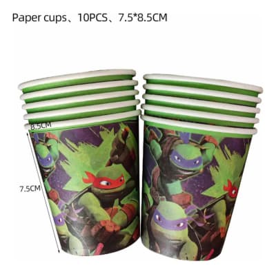 Pack 10 Vasos Cumpleaños Decoración Tortuga Ninja1
