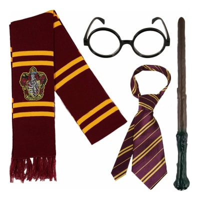 Cosplay Harry Potter Gafas Bufanda Varita Corbata1