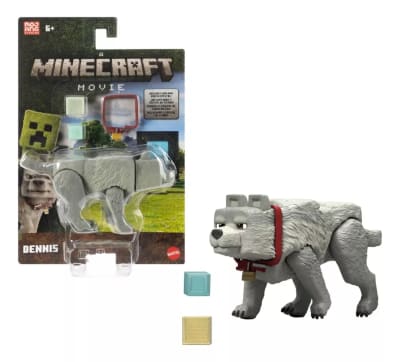 Figura Dennis The Wolf Lobo Minecraft Movie 10cm Articulado