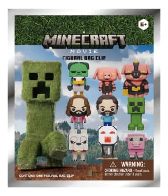 1 Llavero Sorpresa Minecraft Movie 3d Clip Pvc 5cm Oficial