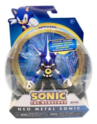 Figura Sonic Neo Metal 10cm 14 Articulaciones Con Accesorio