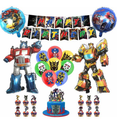 Kit Globlos Cumpleaños Optimus Prime Decoracion