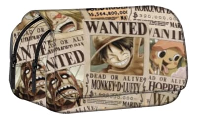 Estuche Diseño Completo One Piece Wanted 20x10x10 Cm