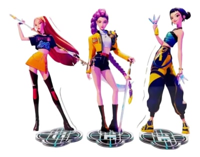 Pack 3 Soporte Acrílico Diseño Guerreras Demon Hunter K-pop