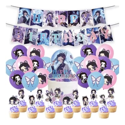Kit Cumpleanos Shinobu Demon Slayer Decoracion Cumpleaños