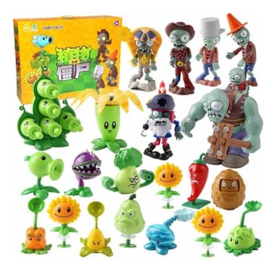 Set 21 Figuras Plantas Vs Zombie Original En Caja Diseño1