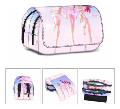 Estuche Escolar Guerreras Kpop Golden 3 Compartimientos