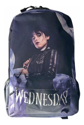 Mochila Escolar Merlina Wednesday Material Grueso2