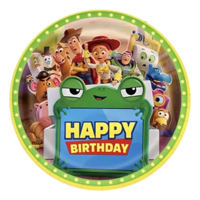 Pack 10 Platos Toy Story 5 Cumpleaños Carton 18 Cm Fiestas