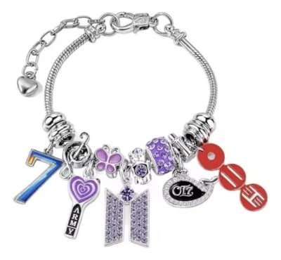 Pulsera Charms B T S Army Ot7 Ajustable Con Dijes Kpop Bt211