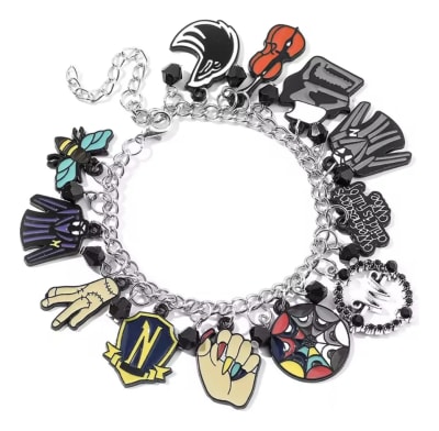 Pulsera Diseño Merlina Cosplay 12 Dijes 24cm Colección Enid1