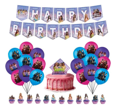 Kit Cumpleaños Decoracion Katseye Kpop 18 Globos 24 Toppers
