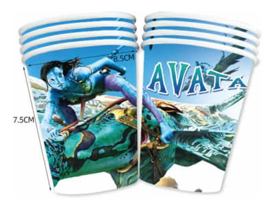 Pack 10 Vasos Desechables Cumpleaños Avatar Película1