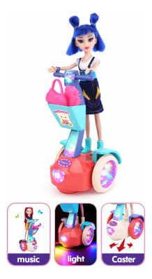 Muñeca Zoey Guerrera Kpop Scooter Luz Musica Accesorios Gold1