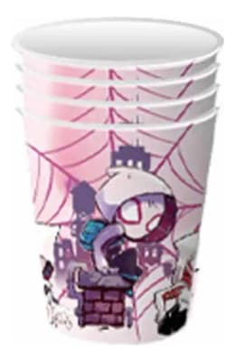 Pack 10 Vasos Cumpleaños Spider Woman Stacy Gwen Fiestas1