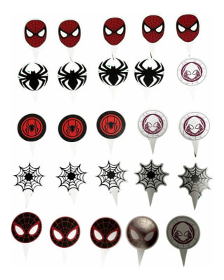 Pack 25 Adornos Sobre Cupcakes Spider Man Diseño Calidad1