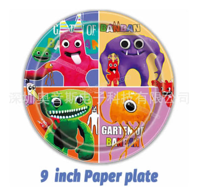 Pack 10 Platos Cumpleaños The Garten Of Banban 23 Cm Decorac