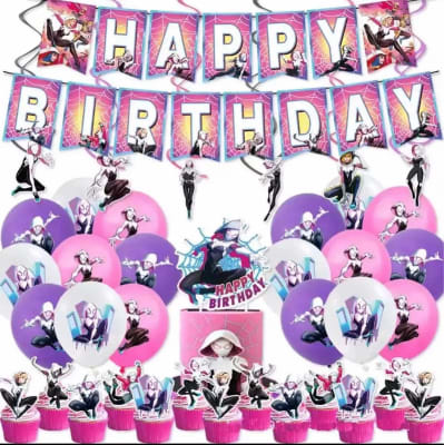 Kit Decoración Cumpleaños Spider Guest Stacy V21