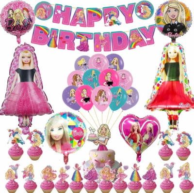 Kit Globos Cumpleaños Barbie Decoración Muñeca
