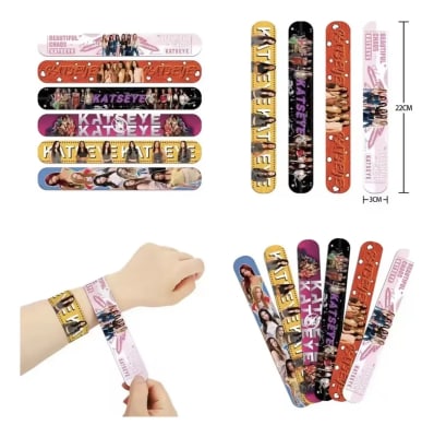 Pack 12 Pulseras Katseye Kpop Enroscables 22x3cm Fiestas