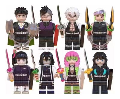 Set 8 Figuras Pilares Bloques Construcción Demon Slayer1