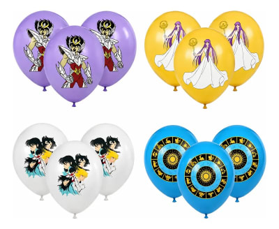 Globos Caballeros Del Zodiaco 12 Unidades 30 Cm Látex1