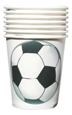 Pack 10 Vasos Descartables Diseño Soccer Futbol Cumpleaños