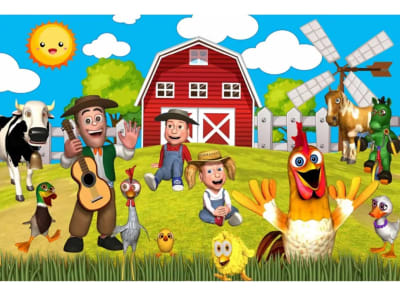 Tela De Fondo De Cumpleaños Granja De Zenón Vinilo 100x150cm1