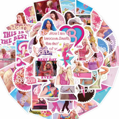 Pack 50 Sticker Pegatinas Barbie Película 2023 5 Cm