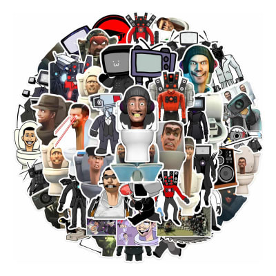 50 Stickers Pegatinas Diseño Skibidi Toilet Calidad1