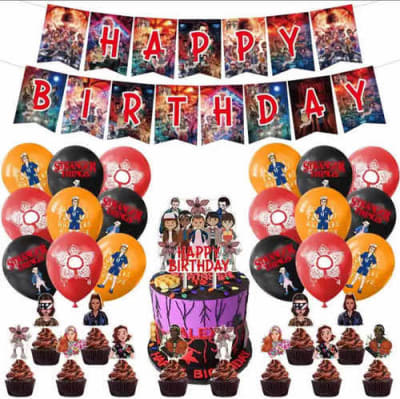 Kit Cumpleaños Globos Stranger Things Decoración V31