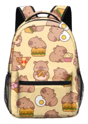 Mochila Escolar Diseño Completo Capibara Eggs 18 Lt1