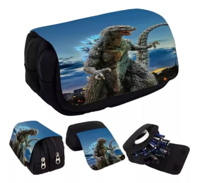 Estuche Lapiz Diseño Godzilla 3 Compartimientos