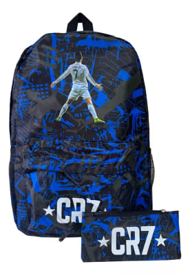 Mochila Escolar 45x30x14cm Diseño Cr7 Con Estuche Calidad1