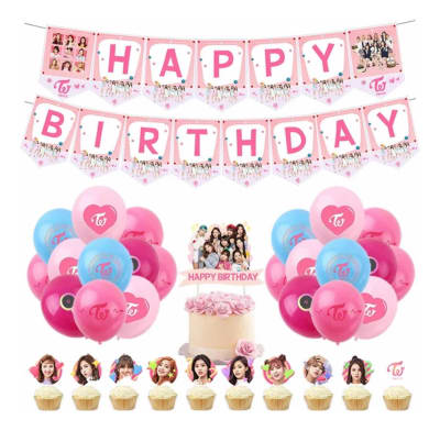 Kit Globos Cumpleaños Diseño Twice K-pop Calidad1