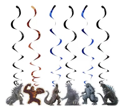 Pack 6 colgante Godzilla espiral Kong king