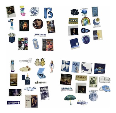 Pack 50 Stickers Taylor Swift Album Midnights Calidad1