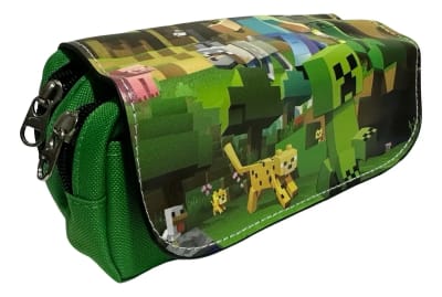 Estuche Minecraft Con 3 Compartimientos Escolares