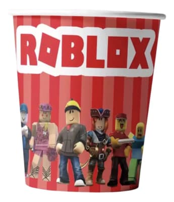 Vasos Roblox 300 Ml Pack 10 Unids Desechables Cumpleaños Rojo1
